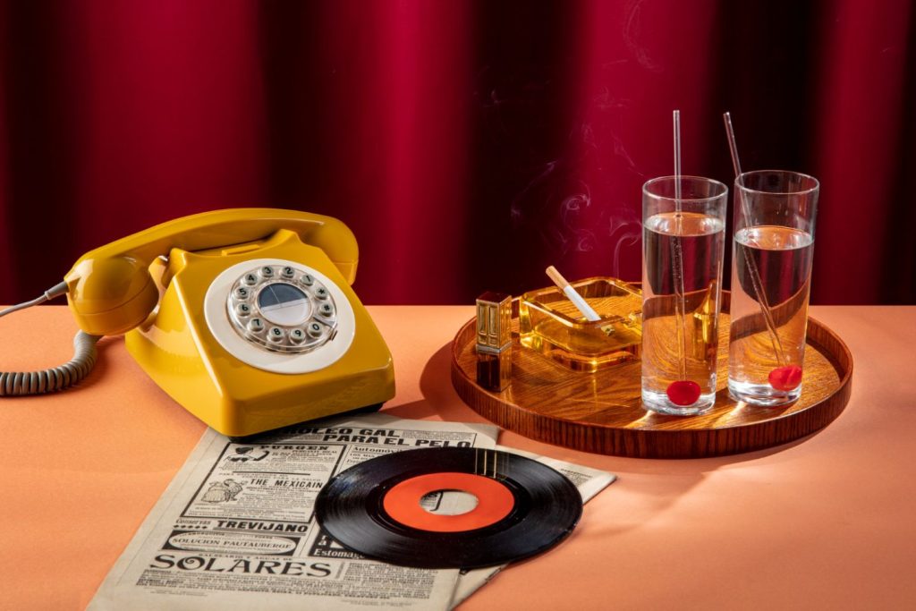 An assortment of vintage objects from the 1950s.